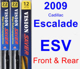 Front & Rear Wiper Blade Pack for 2009 Cadillac Escalade ESV - Vision Saver