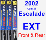 Front & Rear Wiper Blade Pack for 2002 Cadillac Escalade EXT - Vision Saver