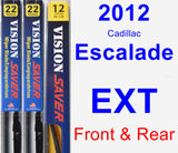 Front & Rear Wiper Blade Pack for 2012 Cadillac Escalade EXT - Vision Saver