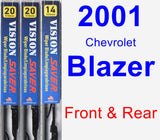 Front & Rear Wiper Blade Pack for 2001 Chevrolet Blazer - Vision Saver
