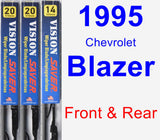 Front & Rear Wiper Blade Pack for 1995 Chevrolet Blazer - Vision Saver