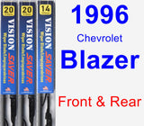 Front & Rear Wiper Blade Pack for 1996 Chevrolet Blazer - Vision Saver