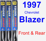 Front & Rear Wiper Blade Pack for 1997 Chevrolet Blazer - Vision Saver