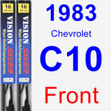 Front Wiper Blade Pack for 1983 Chevrolet C10 - Vision Saver