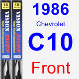 Front Wiper Blade Pack for 1986 Chevrolet C10 - Vision Saver