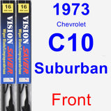 Front Wiper Blade Pack for 1973 Chevrolet C10 Suburban - Vision Saver