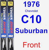 Front Wiper Blade Pack for 1976 Chevrolet C10 Suburban - Vision Saver