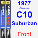 Front Wiper Blade Pack for 1977 Chevrolet C10 Suburban - Vision Saver