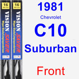 Front Wiper Blade Pack for 1981 Chevrolet C10 Suburban - Vision Saver