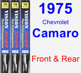 Front & Rear Wiper Blade Pack for 1975 Chevrolet Camaro - Vision Saver