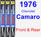 Front & Rear Wiper Blade Pack for 1976 Chevrolet Camaro - Vision Saver