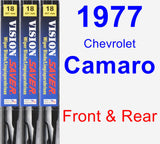 Front & Rear Wiper Blade Pack for 1977 Chevrolet Camaro - Vision Saver