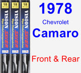Front & Rear Wiper Blade Pack for 1978 Chevrolet Camaro - Vision Saver