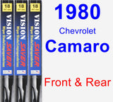 Front & Rear Wiper Blade Pack for 1980 Chevrolet Camaro - Vision Saver