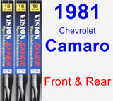 Front & Rear Wiper Blade Pack for 1981 Chevrolet Camaro - Vision Saver