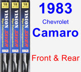 Front & Rear Wiper Blade Pack for 1983 Chevrolet Camaro - Vision Saver