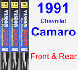 Front & Rear Wiper Blade Pack for 1991 Chevrolet Camaro - Vision Saver