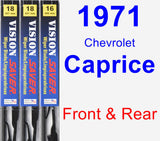 Front & Rear Wiper Blade Pack for 1971 Chevrolet Caprice - Vision Saver