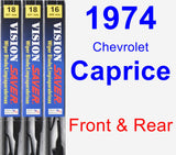 Front & Rear Wiper Blade Pack for 1974 Chevrolet Caprice - Vision Saver