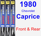Front & Rear Wiper Blade Pack for 1980 Chevrolet Caprice - Vision Saver
