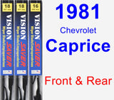 Front & Rear Wiper Blade Pack for 1981 Chevrolet Caprice - Vision Saver