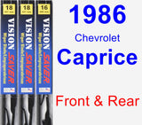 Front & Rear Wiper Blade Pack for 1986 Chevrolet Caprice - Vision Saver