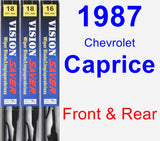 Front & Rear Wiper Blade Pack for 1987 Chevrolet Caprice - Vision Saver