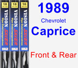 Front & Rear Wiper Blade Pack for 1989 Chevrolet Caprice - Vision Saver