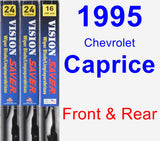 Front & Rear Wiper Blade Pack for 1995 Chevrolet Caprice - Vision Saver
