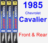 Front & Rear Wiper Blade Pack for 1985 Chevrolet Cavalier - Vision Saver