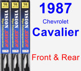 Front & Rear Wiper Blade Pack for 1987 Chevrolet Cavalier - Vision Saver