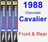 Front & Rear Wiper Blade Pack for 1988 Chevrolet Cavalier - Vision Saver