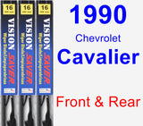 Front & Rear Wiper Blade Pack for 1990 Chevrolet Cavalier - Vision Saver