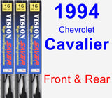Front & Rear Wiper Blade Pack for 1994 Chevrolet Cavalier - Vision Saver