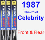 Front & Rear Wiper Blade Pack for 1987 Chevrolet Celebrity - Vision Saver