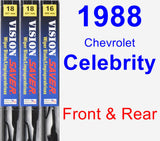 Front & Rear Wiper Blade Pack for 1988 Chevrolet Celebrity - Vision Saver