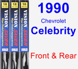 Front & Rear Wiper Blade Pack for 1990 Chevrolet Celebrity - Vision Saver