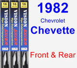 Front & Rear Wiper Blade Pack for 1982 Chevrolet Chevette - Vision Saver
