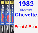 Front & Rear Wiper Blade Pack for 1983 Chevrolet Chevette - Vision Saver