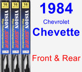 Front & Rear Wiper Blade Pack for 1984 Chevrolet Chevette - Vision Saver