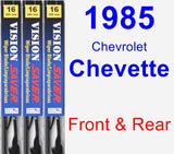 Front & Rear Wiper Blade Pack for 1985 Chevrolet Chevette - Vision Saver