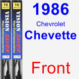 Front Wiper Blade Pack for 1986 Chevrolet Chevette - Vision Saver