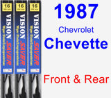 Front & Rear Wiper Blade Pack for 1987 Chevrolet Chevette - Vision Saver