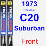 Front Wiper Blade Pack for 1973 Chevrolet C20 Suburban - Vision Saver