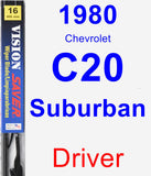 Driver Wiper Blade for 1980 Chevrolet C20 Suburban - Vision Saver