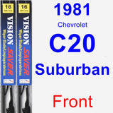 Front Wiper Blade Pack for 1981 Chevrolet C20 Suburban - Vision Saver
