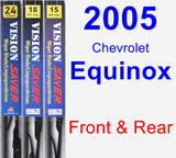 Front & Rear Wiper Blade Pack for 2005 Chevrolet Equinox - Vision Saver