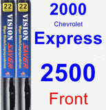 Front Wiper Blade Pack for 2000 Chevrolet Express 2500 - Vision Saver