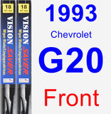 Front Wiper Blade Pack for 1993 Chevrolet G20 - Vision Saver