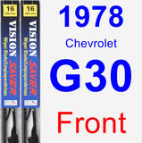 Front Wiper Blade Pack for 1978 Chevrolet G30 - Vision Saver